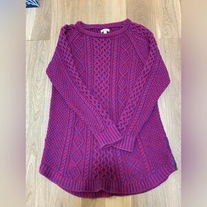 L.L. Bean Signature Cotton Fisherman Tunic Sweater Bright Sapphire Size L